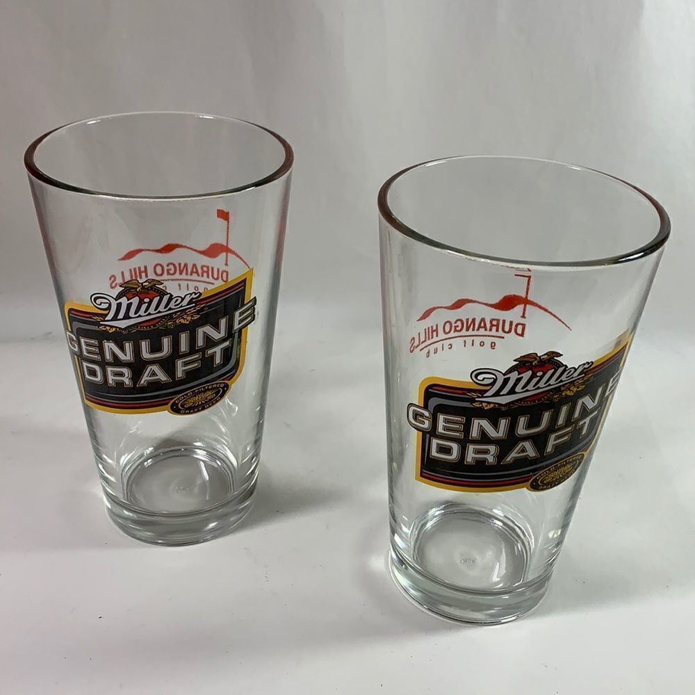 Miller Genuine Draft Durango Hills Golf Glasses Set 2